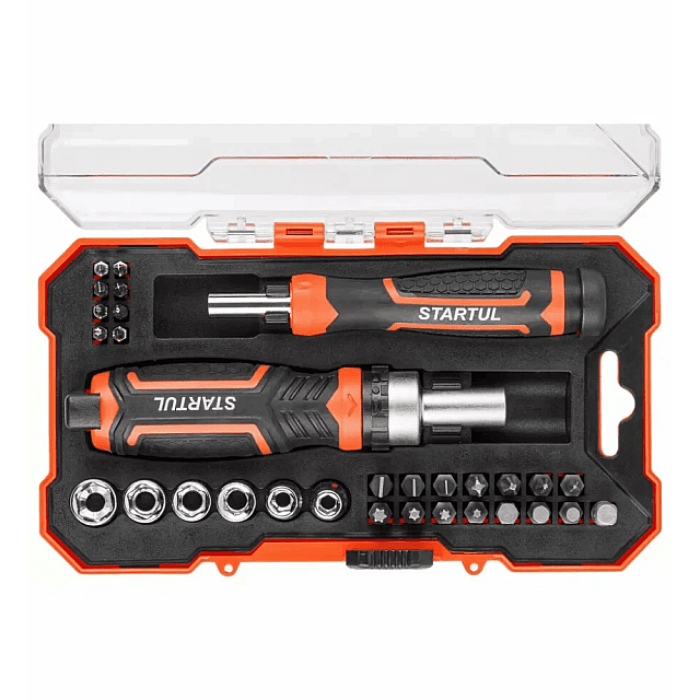 Отвертка реверсивная Startul Profi ST3095-31 с набором головок и бит 31 предмет