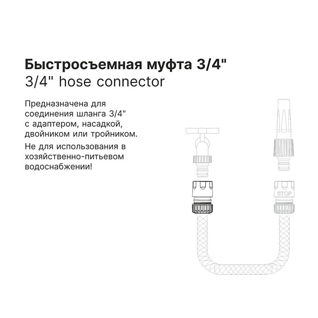 Муфта быстросъемная Startul Garden ST6011-4-3/4 3/4