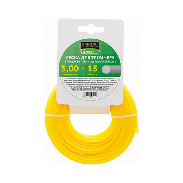 Леска Startul Garden ST6053-30 3 мм*15 м круглое сечение Леска Startul Garden ST6053-30 3 мм*15 м круглое сечение