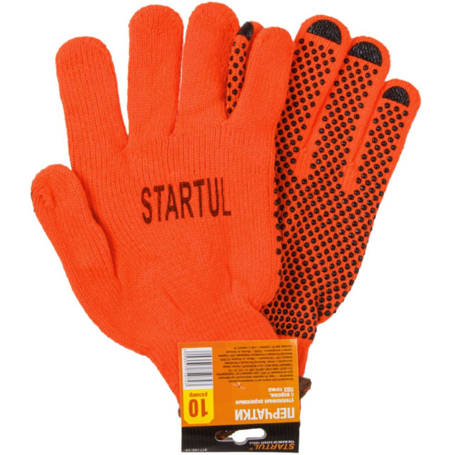 Перчатки Startul ST7109-10 утепленные акриловые с ворсом ПВХ Точка размер 10