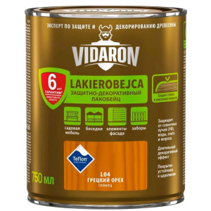 Защитно-декоративный Лакобейц Vidaron L04 орех грецкий 0.75 л