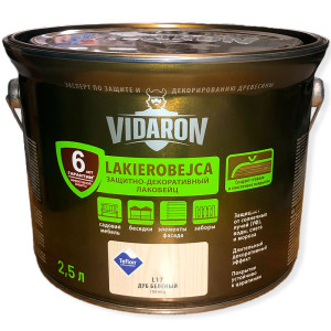 Защитно-декоративный Лакобейц Vidaron L17 дуб беленый 2.5 л