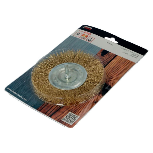 Щетка дисковая Faster Tools 2767 75 мм латунная со стержнем