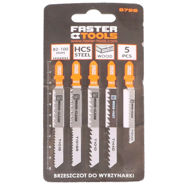 Набор пилок для электролобзика Faster Tools 8798 T144D T244D T11BO 5 шт