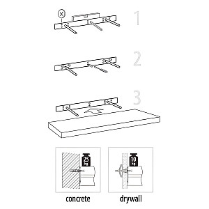Полка Domax FS 24/24 BI 65050 со скрытым креплением 235*235 мм белая