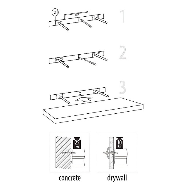 Полка Domax FS 80/24 WE 65114 со скрытым креплением 795*235 мм венге