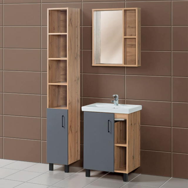 Тумба напольная Акваль Лофт 60 с умывальником Керамин Эридан 60