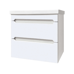 Тумба подвесная Акваль Верна 60  под умывальник с умывальником Эридан 60