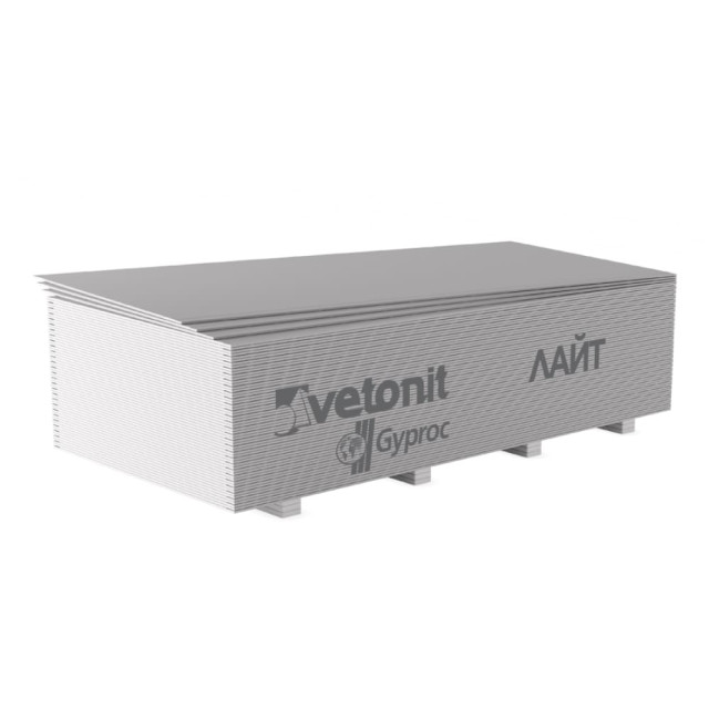 Гипсокартон Vetonit Lite потолочный обычный 9.5*1200*2500 мм