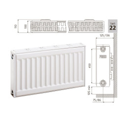 Радиатор Prado Classic 22*500*600 мм