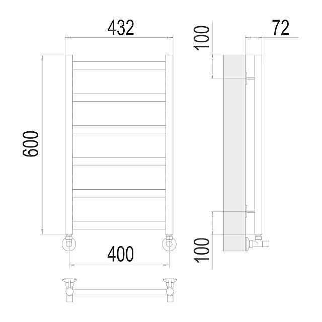 Полотенцесушитель Terminus Аврора П6 600*400 мм