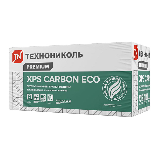 Пенополистирол ТехноНиколь Carbon Eco FAS/2 S/2 1180*580*50L мм