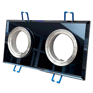 Светильник встраиваемый TruEnergy 21231 двойной под лампы 2*GU5.3 стекло черный