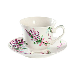 Чайная пара Доляна Лаванда 3801240 чашка и блюдце 220 мл
