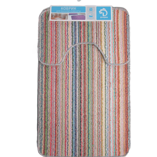 Набор ковриков Доляна Полосатик мелкая полоска 39*45/45*75 см