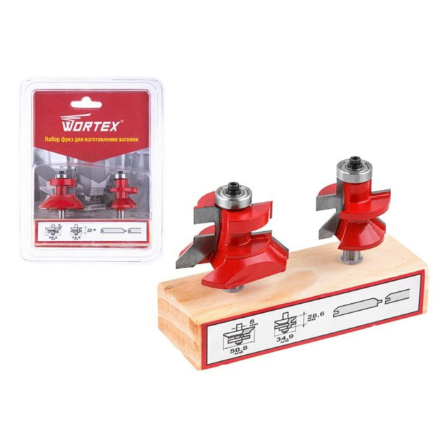 Набор фрез Wortex 0318096 для изготовления вагонки 2 шт