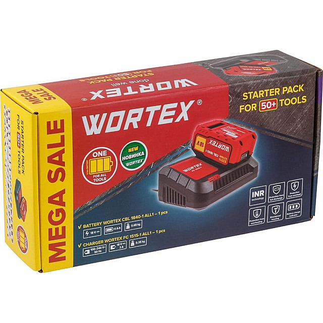 Набор Wortex ALL1 XLT SET 1329412 аккумулятор 4 А*ч и зарядное устройство 1*2 А