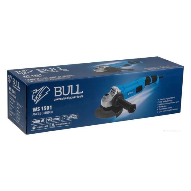 Угловая шлифмашина Bull WS 1501 1333622 двуручная