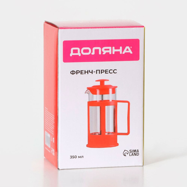 Френч-пресс Доляна Классика 863186 красный 350 мл