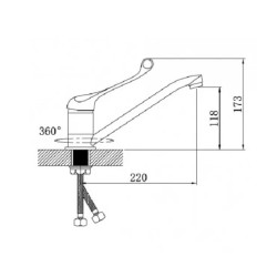 Смеситель для кухни Potato Р4905  хирургическая ручка D40
