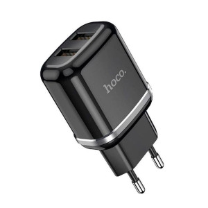 Зарядное устройство сетевое Hoco N4 2USB порта черный