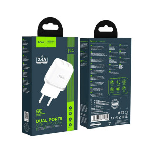 Зарядное устройство сетевое Hoco N4 2USB порта белый