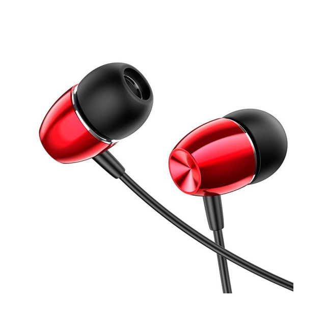 Наушники Borofone BM57 39223 внутриканальные с микрофоном красный 1.2 м