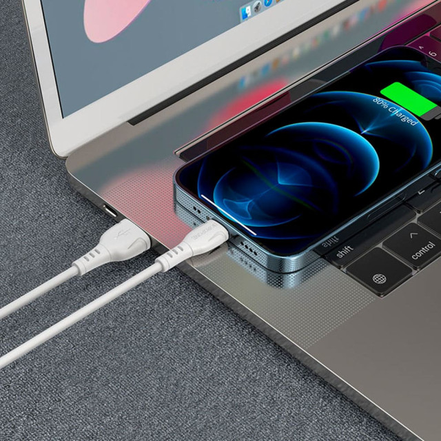 Кабель Borofone BX51 43909 Lightning-USB 2.4A белый 1 м