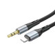 Кабель Hoco AUX UPA22 Lightning-3.5мм черный 1 м