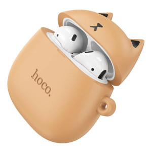 Наушники Hoco BT EW45 внутриканальные с микрофоном в корпусе бежевый кот
