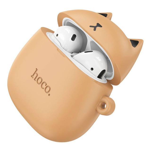 Наушники Hoco BT EW45 внутриканальные с микрофоном в корпусе бежевый кот