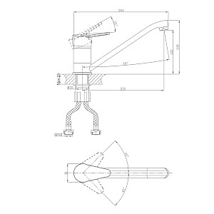 Смеситель для кухни A-five A5-0122 D40 Crocus хром