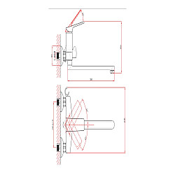 Смеситель для ванны A-five A5-1433 серия Lily D35 антрацит