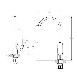 Смеситель для кухни Econoce EC0392 серия 390 D35-A