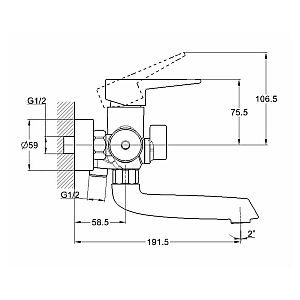 Смеситель для ванны Econoce EC0402 серия 400 D35-A