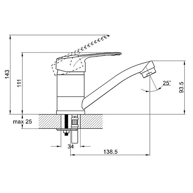 Смеситель для кухни Econoce серия 460 EC0461 D40-A