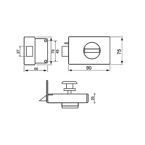 Замок накладной Basara 3Н-40 MWP белый