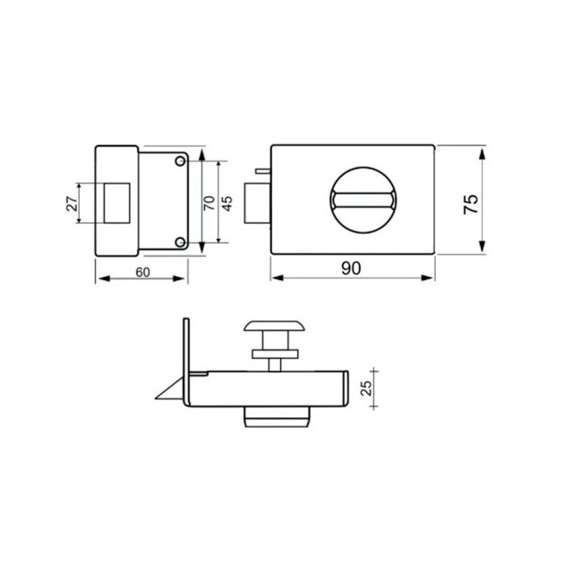 Замок накладной Basara 3Н-40 MWP белый