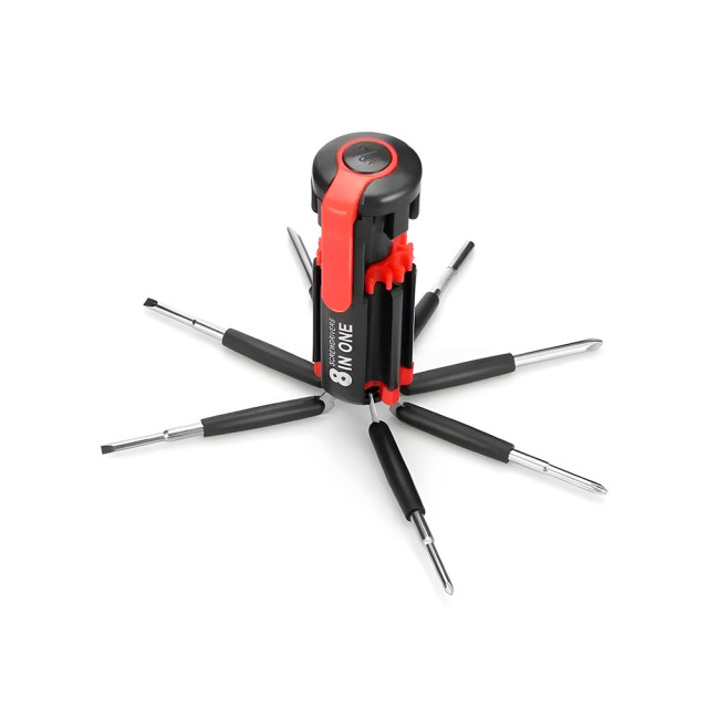 Набор отверток 8 в 1 с фонариком