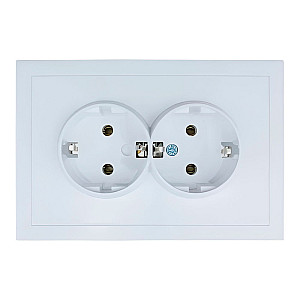 Розетка Lezard Zima 704-0200-127BQC 2 места безвинтовой зажим/клемма белая