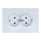 Розетка Lezard Zima 704-0200-127BQC 2 места безвинтовой зажим/клемма белая
