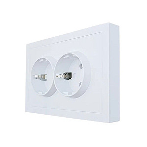 Розетка Lezard Zima 704-0200-127BQC 2 места безвинтовой зажим/клемма белая