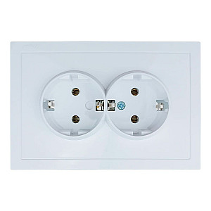 Розетка Lezard Zima 704-0200-128BQC 2 места безвинтовой зажим/клемма без заземления белая