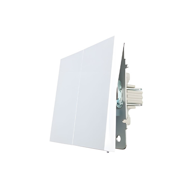 Выключатель Lezard Zima 704-0288-101QC 2 клавиши безвинтовой зажим/клемма белый