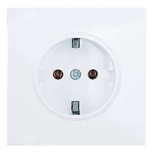 Розетка Lezard Zima 1 место безвинтовой зажим/клемма с заземлением белая