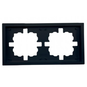 Рамка Lezard Zima 704-4200-147 2 поста горизонтальная черный бархат