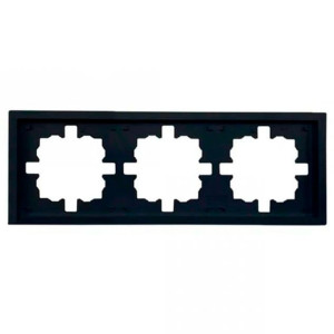 Рамка Lezard Zima 704-4200-148 3 поста горизонтальная черный бархат