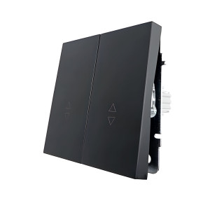 Выключатель проходной Lezard Zima 704-4288-106QC 2 клавиши безвинтовой зажим/клемма черный бархат