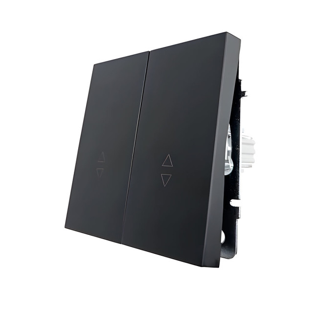 Выключатель проходной Lezard Zima 704-4288-106QC 2 клавиши безвинтовой зажим/клемма черный бархат