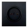 Розетка Lezard Zima 704-4288-121BQC 1 место безвинтовой зажим/клемма без заземления ПБТ черный бархат